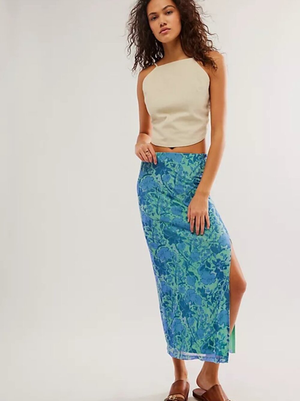 NWOT Free People Rosalie Mesh Midi Skirt